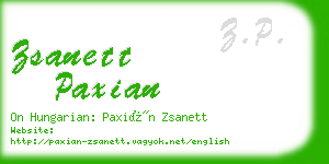 zsanett paxian business card